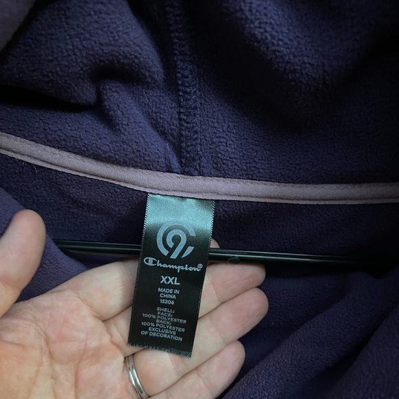 Champion fleece sweaters. 1 grey and 1 purple - Picture 3 of 3